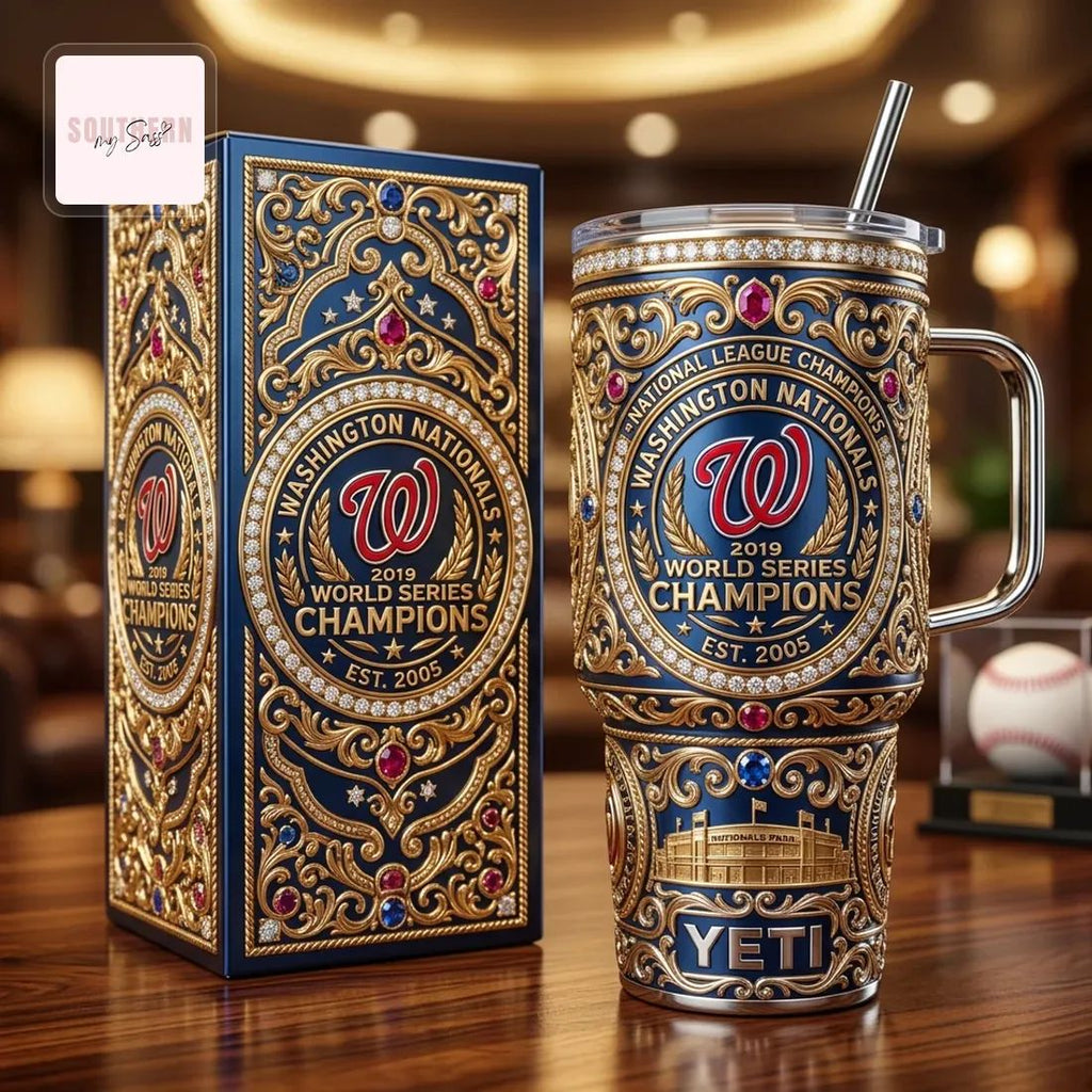 Washington Nationals 2019 World Series Champions Luxury YETI 40oz Handled Tumbler
