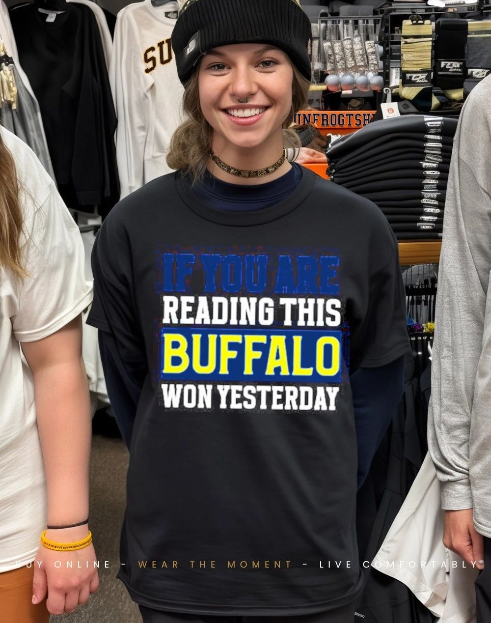 If you are reading this Buffalo Sabres won yesterday front and back shirt