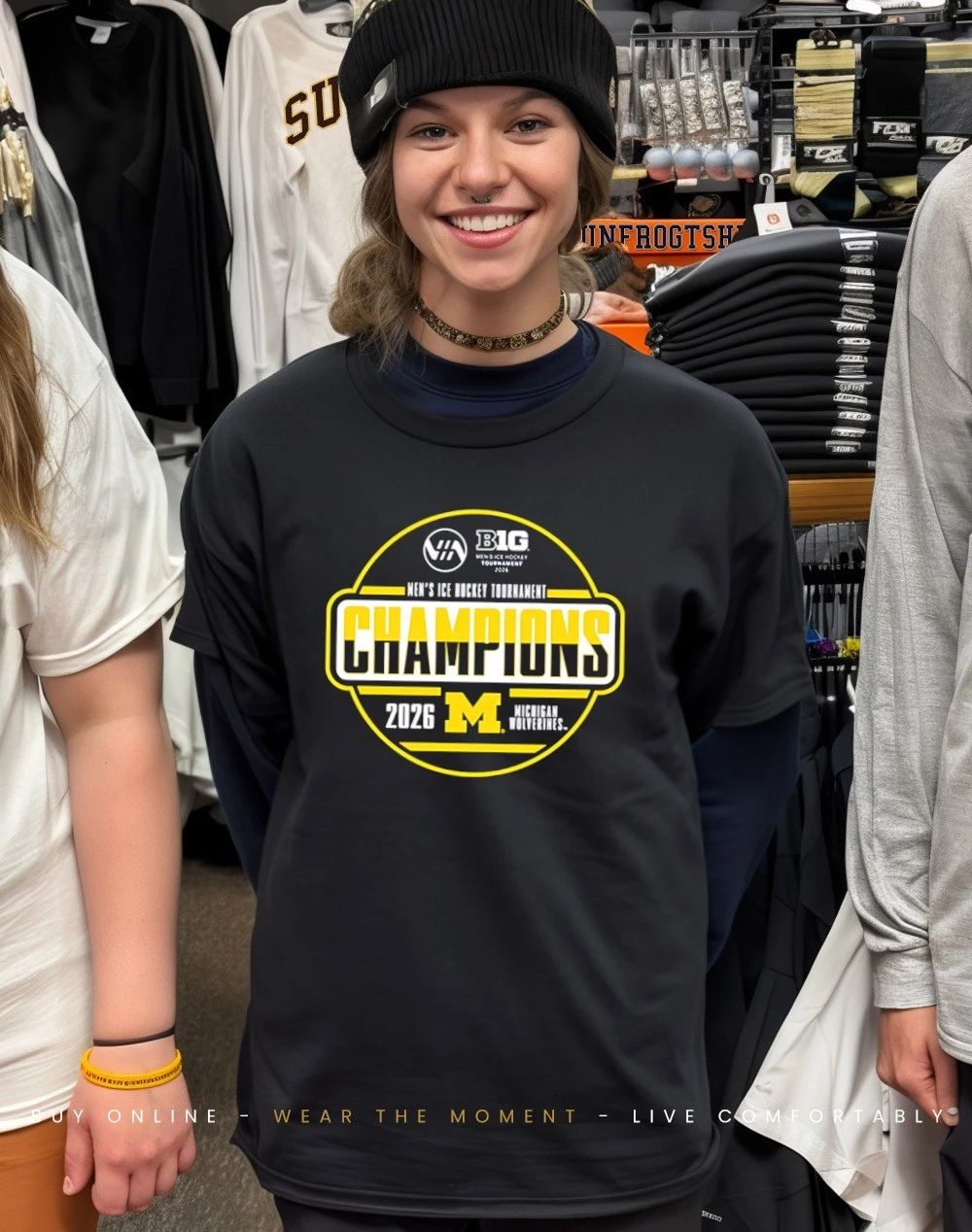 Michigan Wolverines 2026 Big Ten Hockey Champions logo shirt
