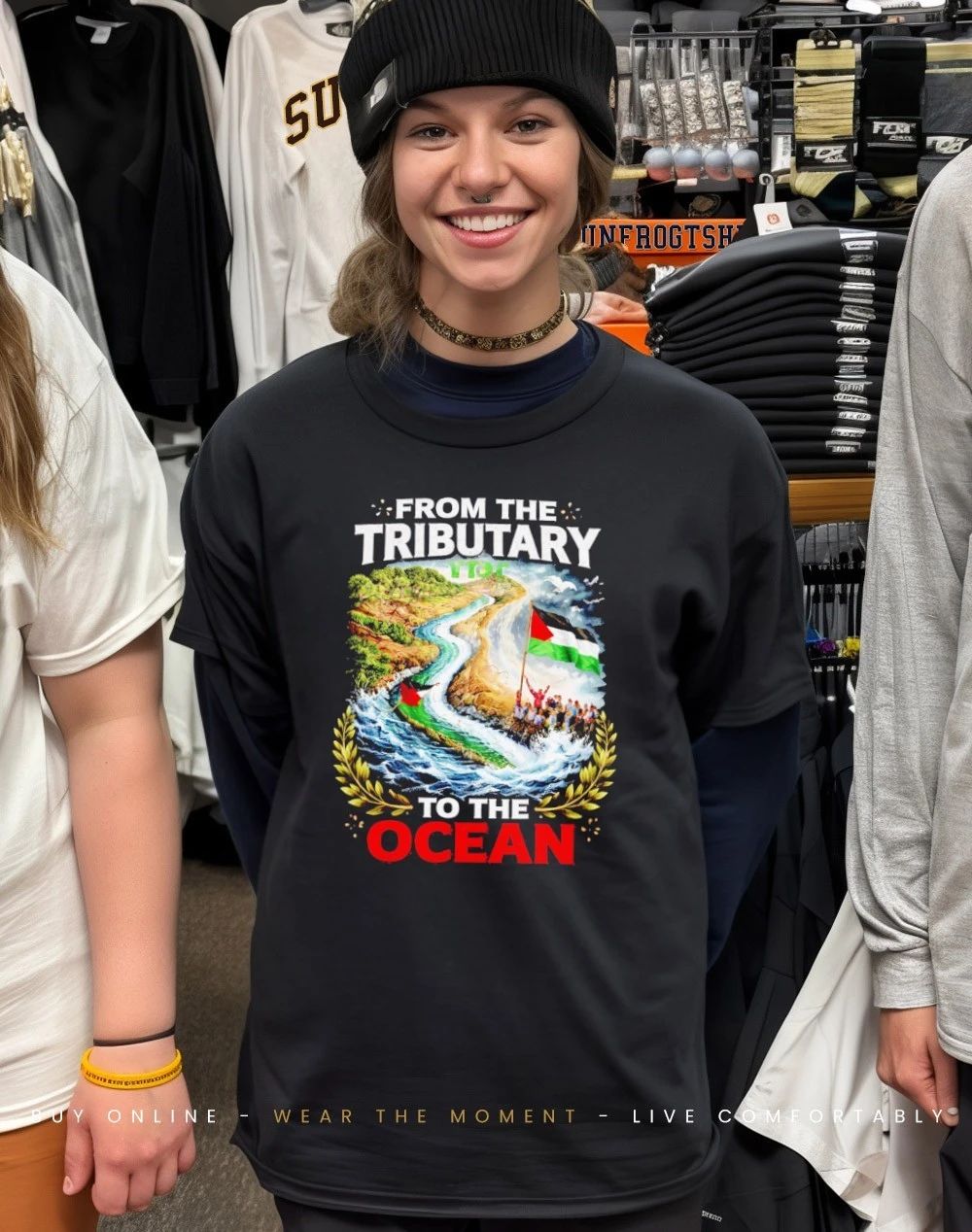 From the tributary to the ocean Palestine shirt