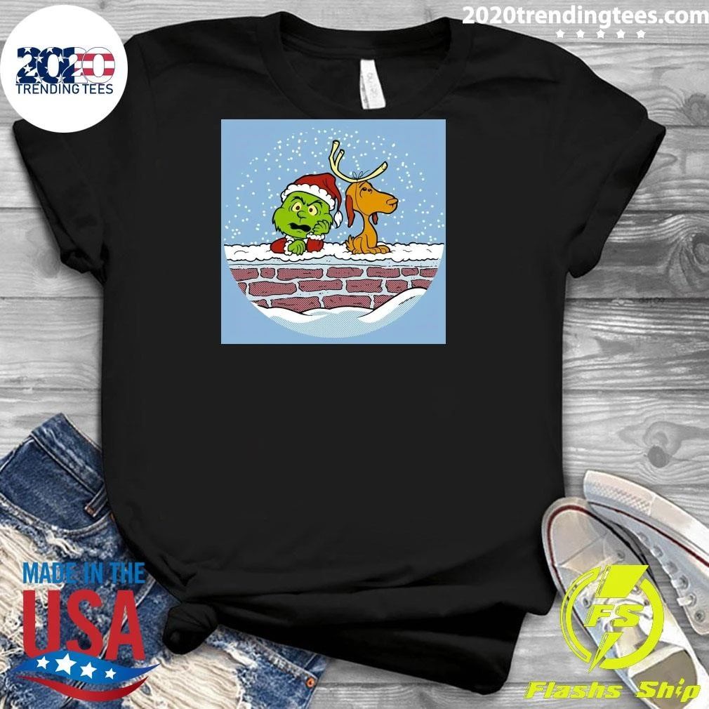 Green Man And Dog Funny Christmas Christmas Shirt