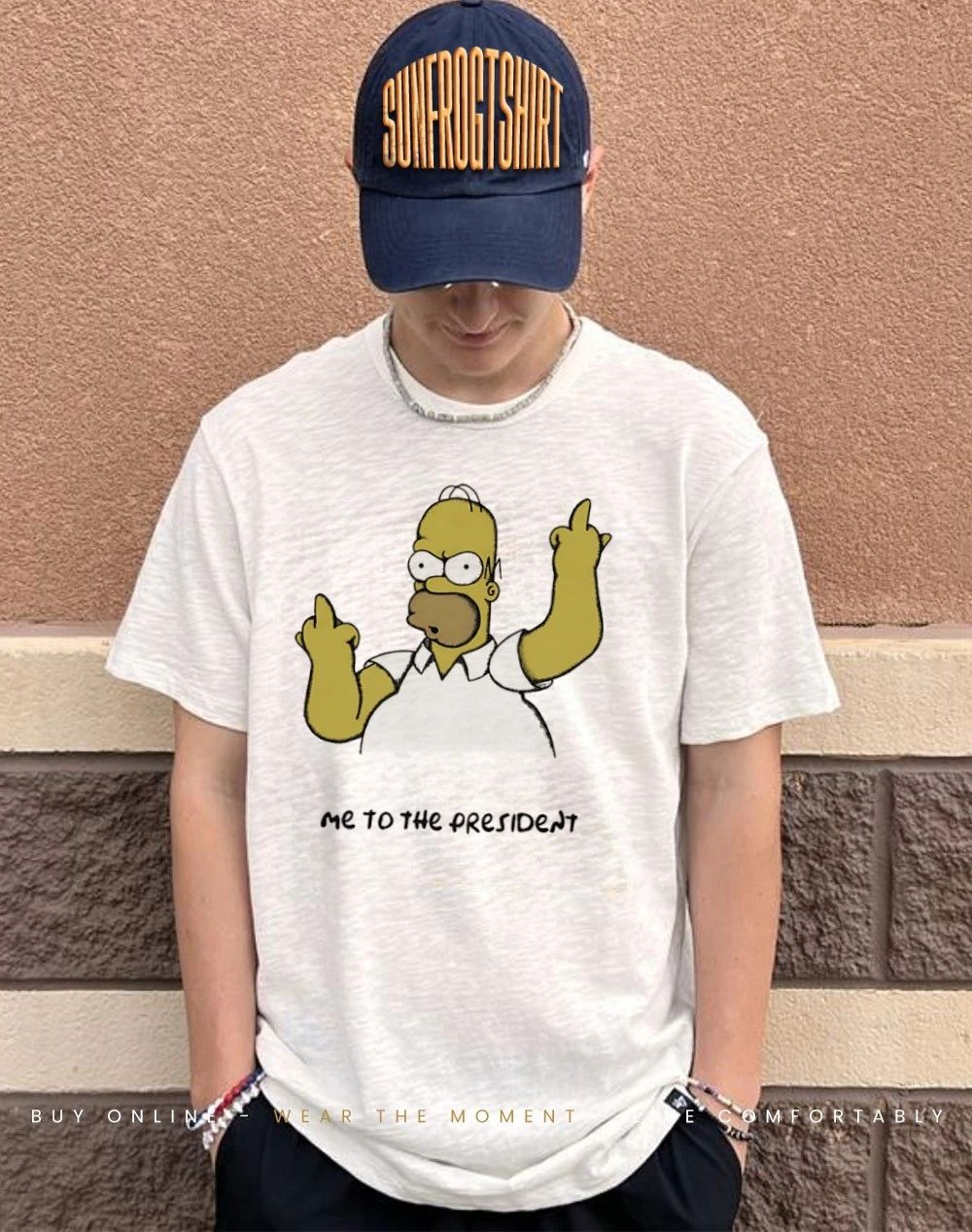 Homer Simpson middle finger me to the president shirt