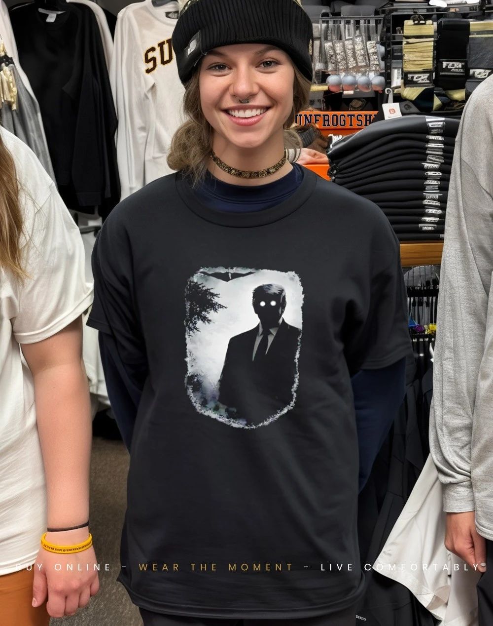 Dark Shadow Figure Mysterious Silhouette Trump shirt