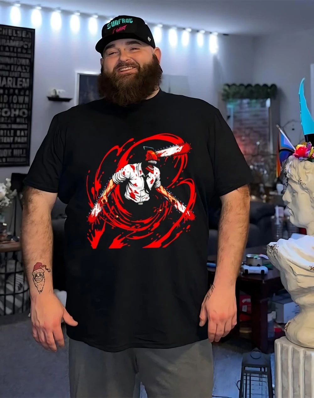 Chainsaw Man Denji Bloody Art graphic shirt