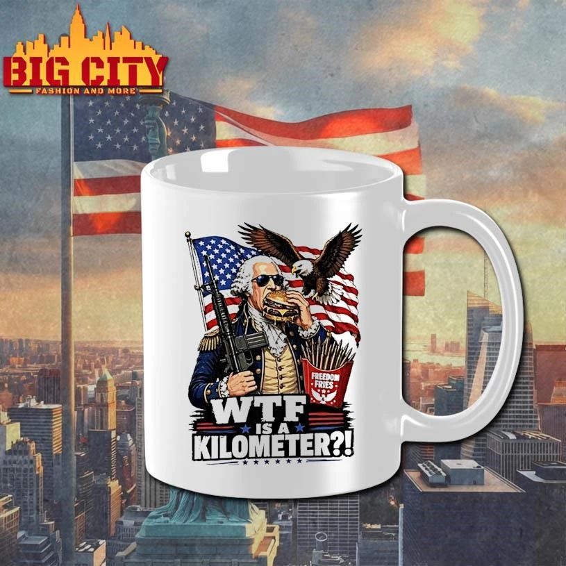 Wtf Is A Kilometer George Washington Cheeseburger Ar 15 Shirt