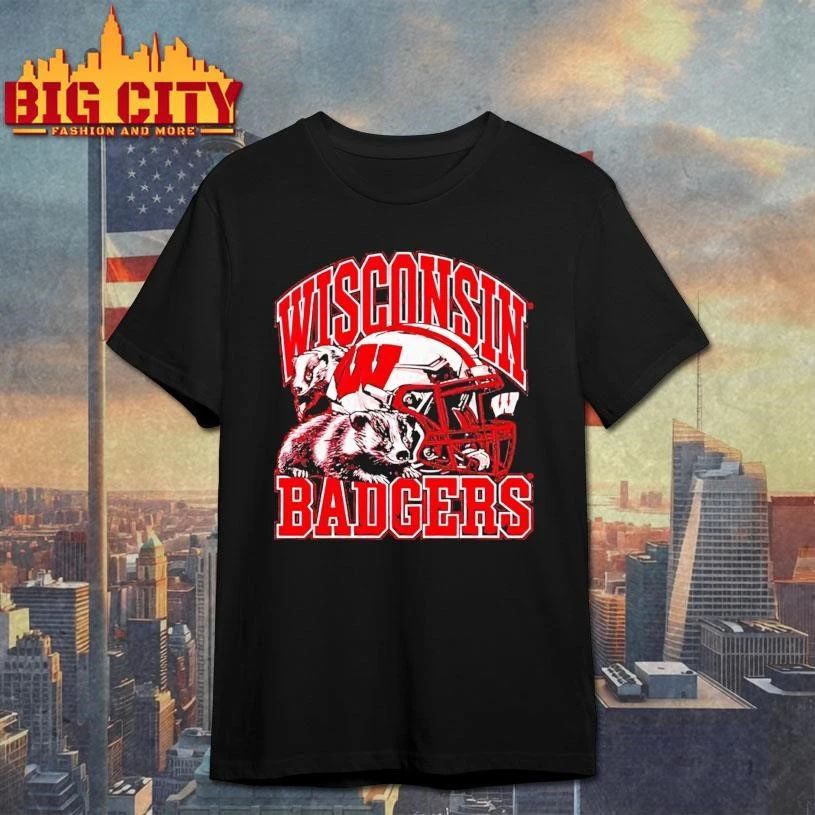 Original Ncaa Football Wisconsin Badgers Vintage Helmet Shirt
