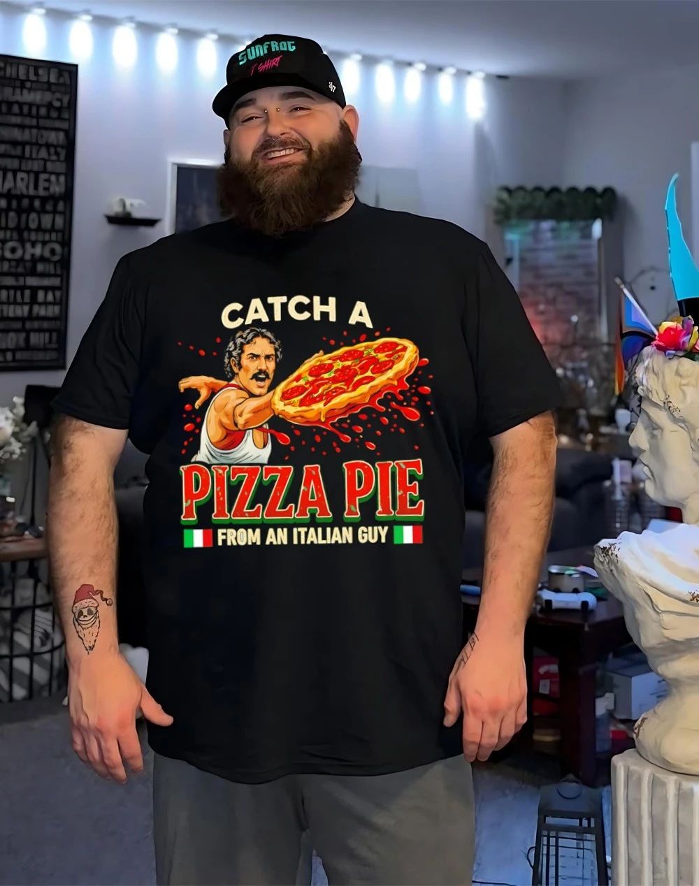 Catch A Pie Pizza from an Italian guy shirt