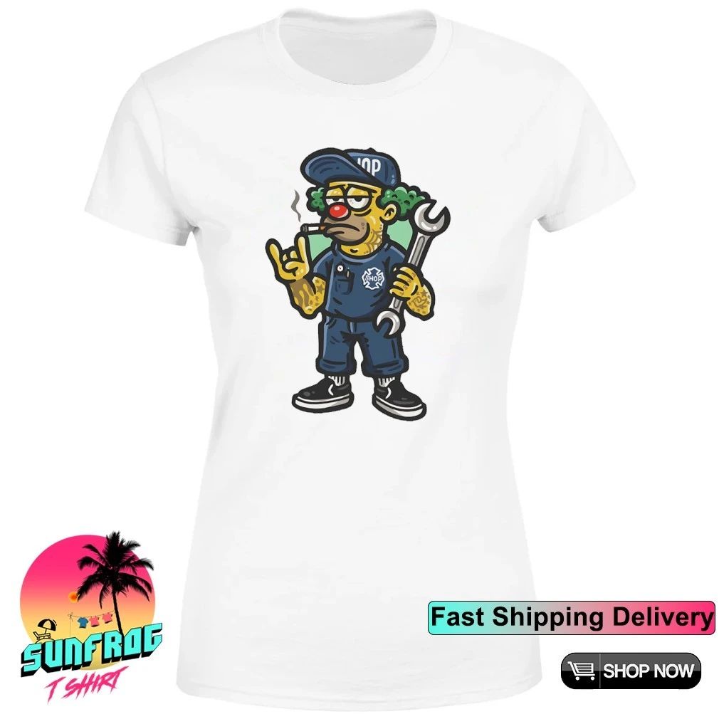 Krusty the Clown Simpsons firefighter horns up shirt
