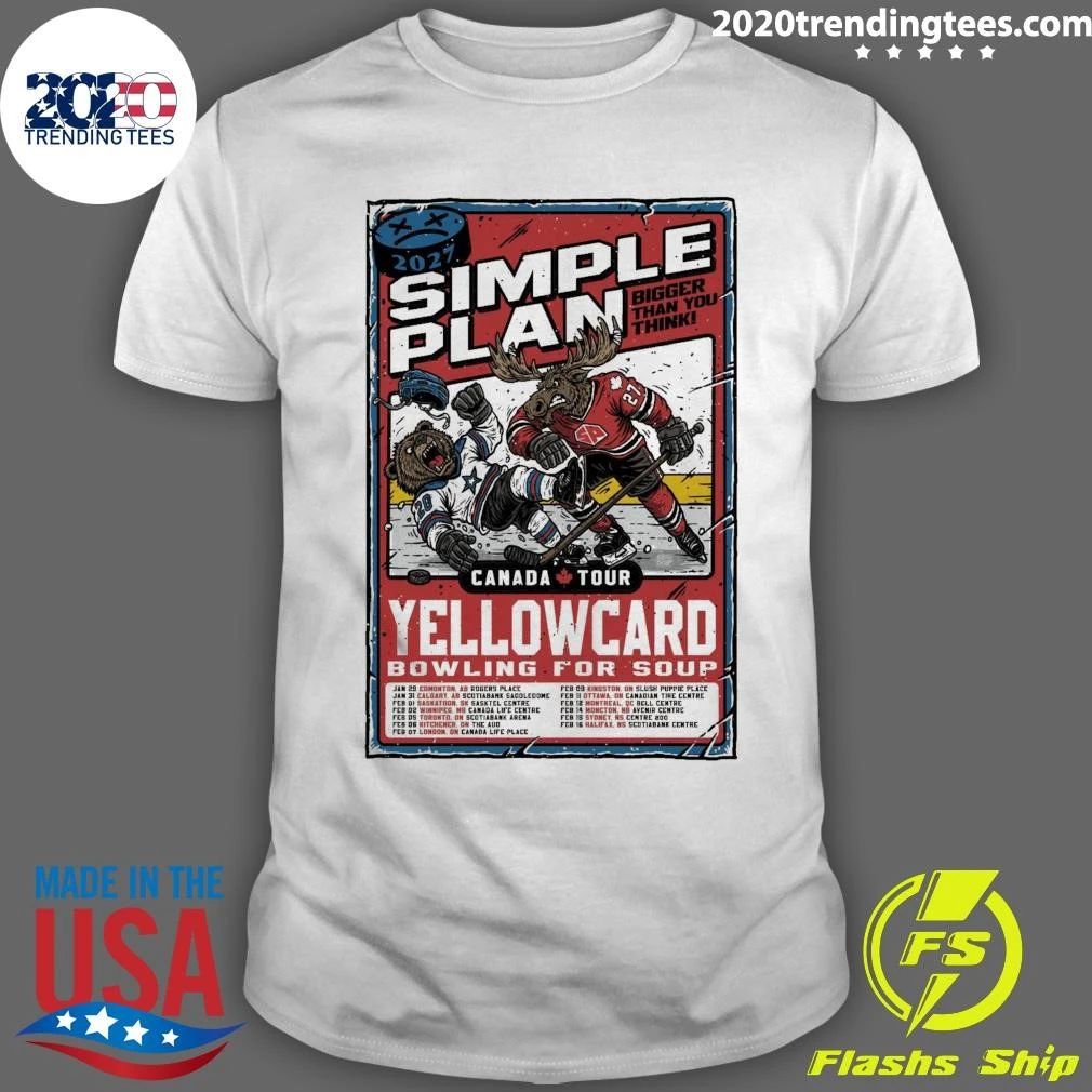 Simple Plan Bigger Than You Think Tour Canada 2026 Shirt