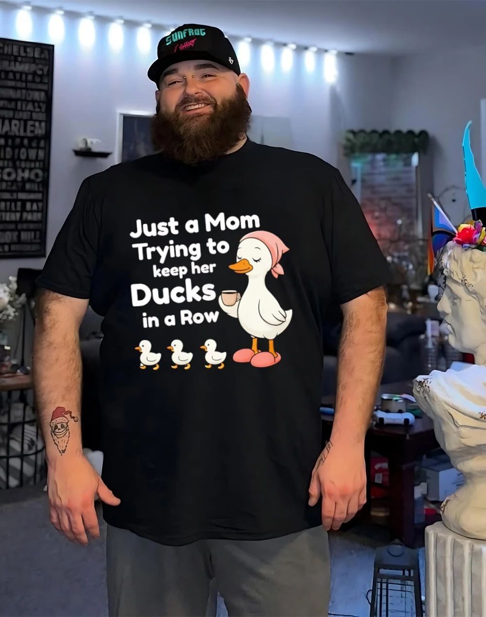 Just a mom trying to keep her ducks in a row shirt
