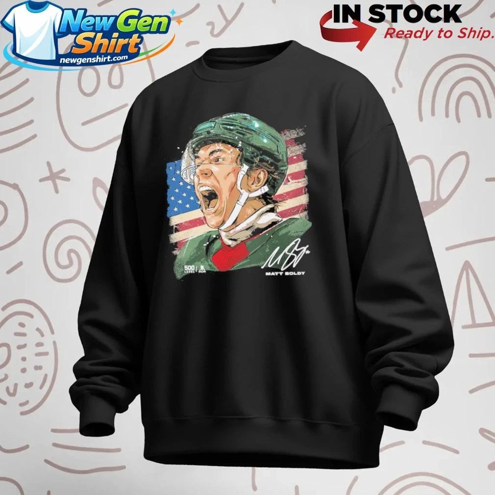 Matthew Boldy US Men’s Hockey 500 Level Flag Shirt