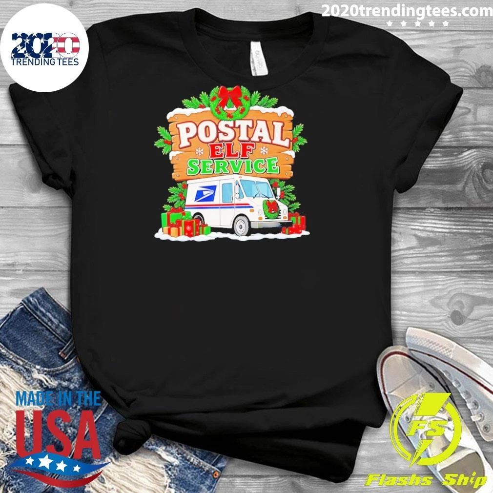 Usps Christmas Trees Postal Elf Service T-Shirt