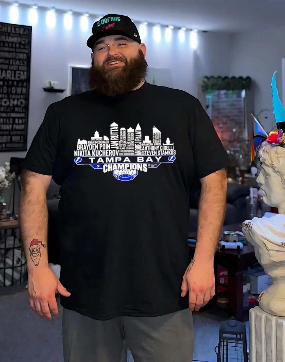 Tampa Bay Hockey 2026 Champions Legends player names skyline shirt