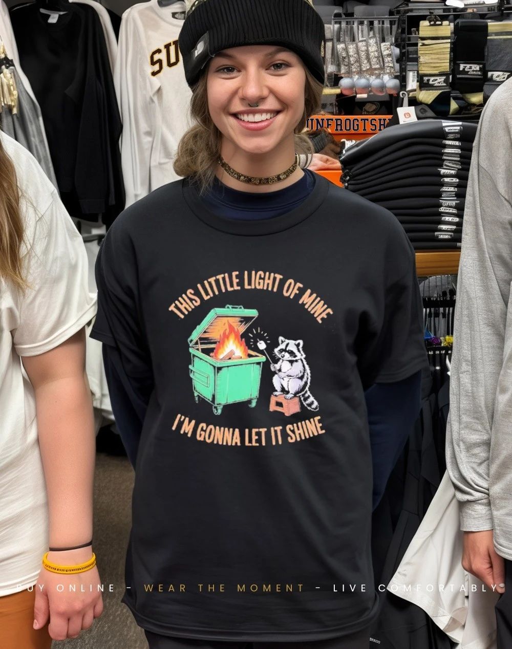 This little light of mine i’m gonna let it shine racoon shirt