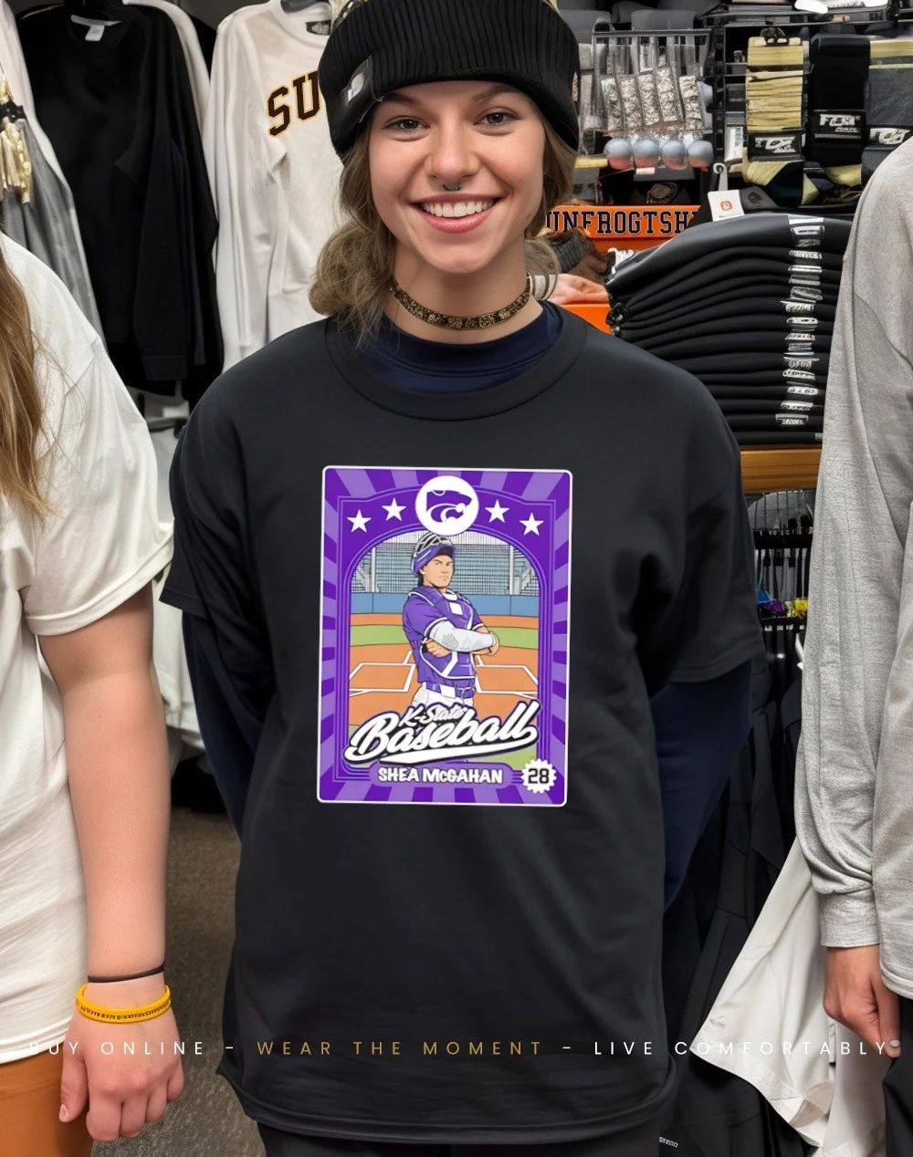 Shea McGahan 28 Kansas State Wildcats baseball card Inspired shirt