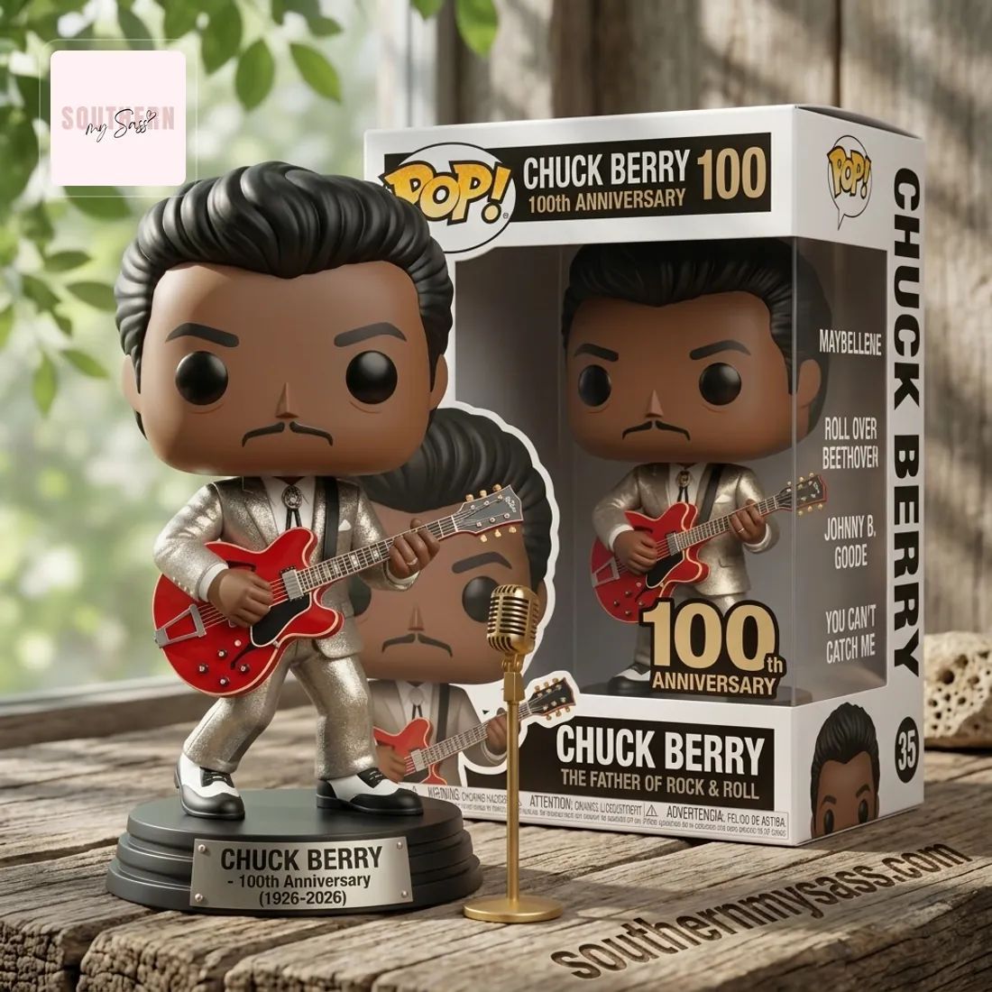 Chuck Berry 100th Anniversary Rock and Roll Legend Funko Pop Figure Doll