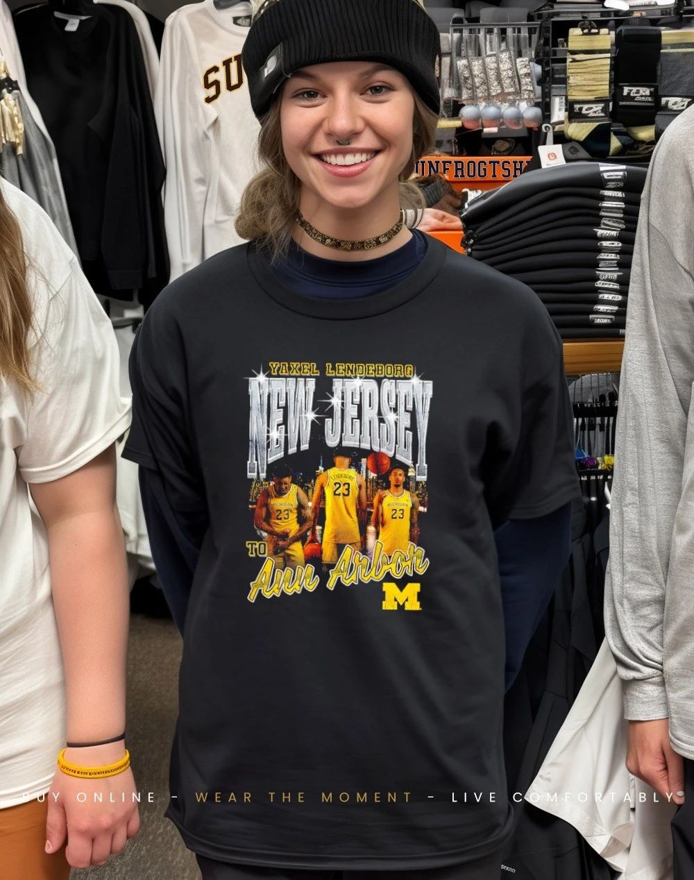 Yaxel Lendeborg Michigan Wolverines New Jersey to Ann Arbor Streetwear shirt