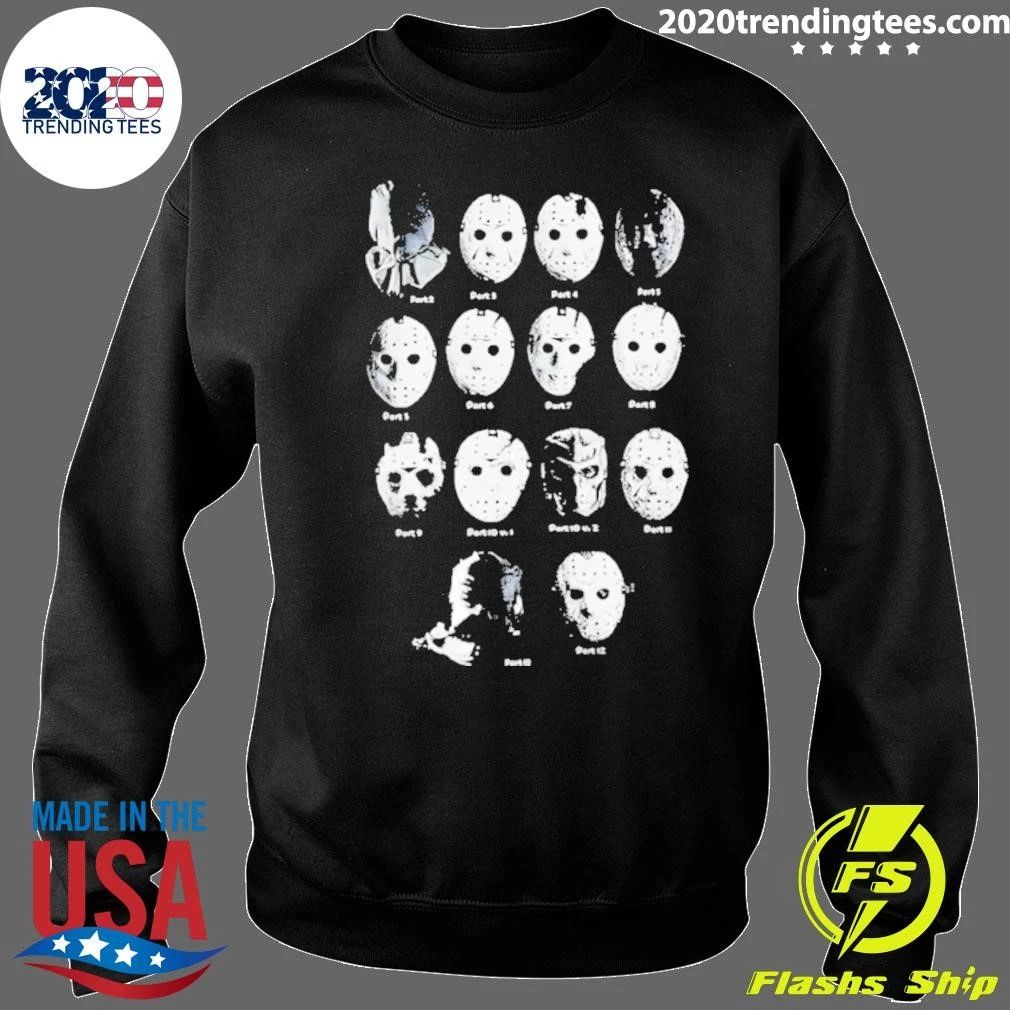 Jason Voorhees Friday The 13th Mask Evolution Collage Halloween Shirt