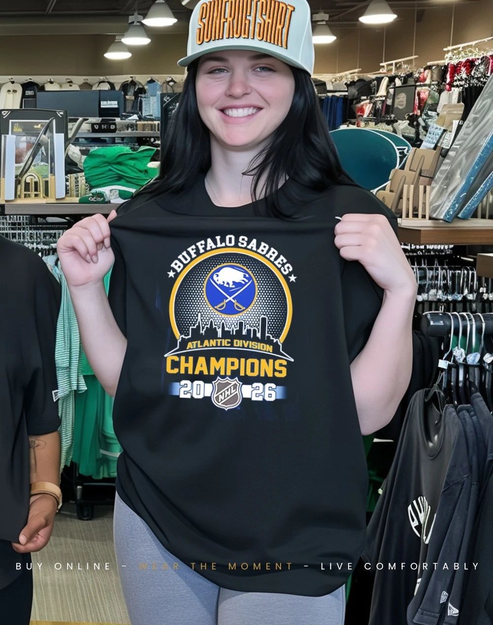 Buffalo Sabres 2026 Atlantic Division 7-Time Champions city skyline shirt