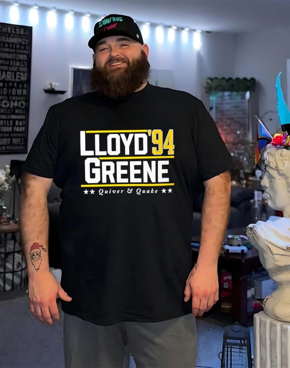 Lloyd Greene ’94 Quiver and Quake shirt