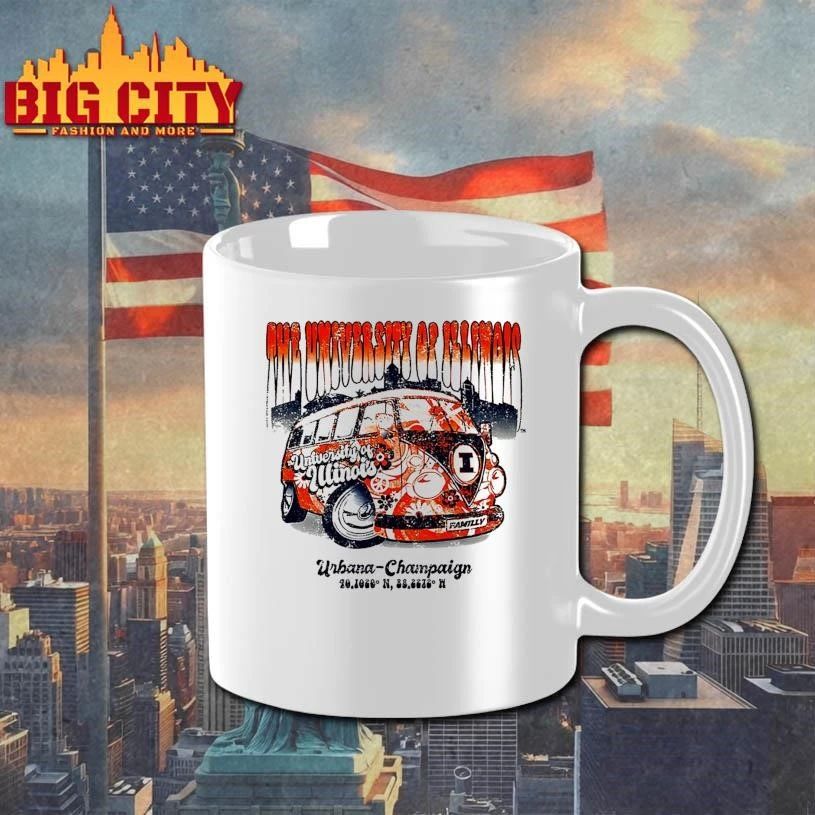 The University of Illinois Fighting Illini Tan Flower Bus shirt