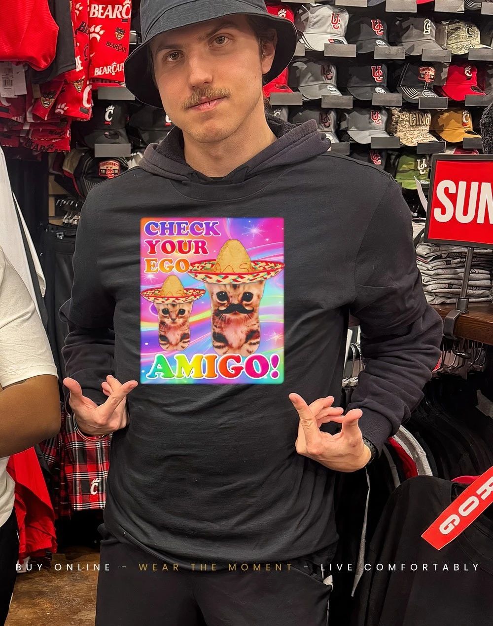 Check your Ego Amigo Cat Mexico shirt