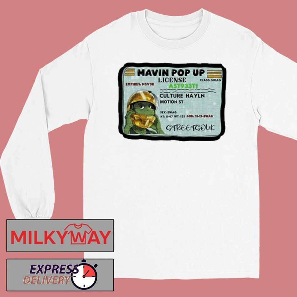 Mavin Pop Up License Graphic shirt