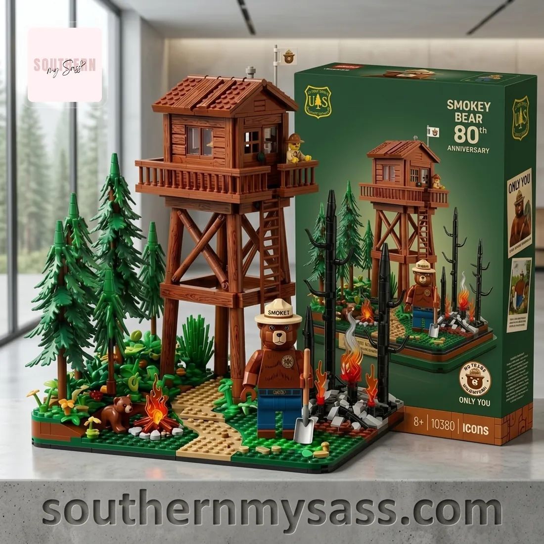 Smokey Bear 80th Anniversary U.S. Forest Service Ranger Station Building Block Set
