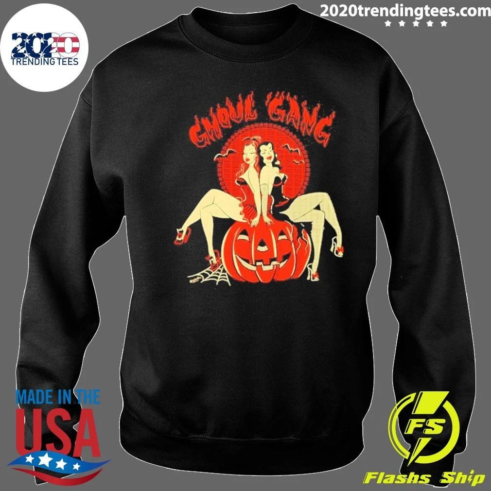 Ghoul Gang Pinup Girls On Pumpkin Halloween 2026 Shirt