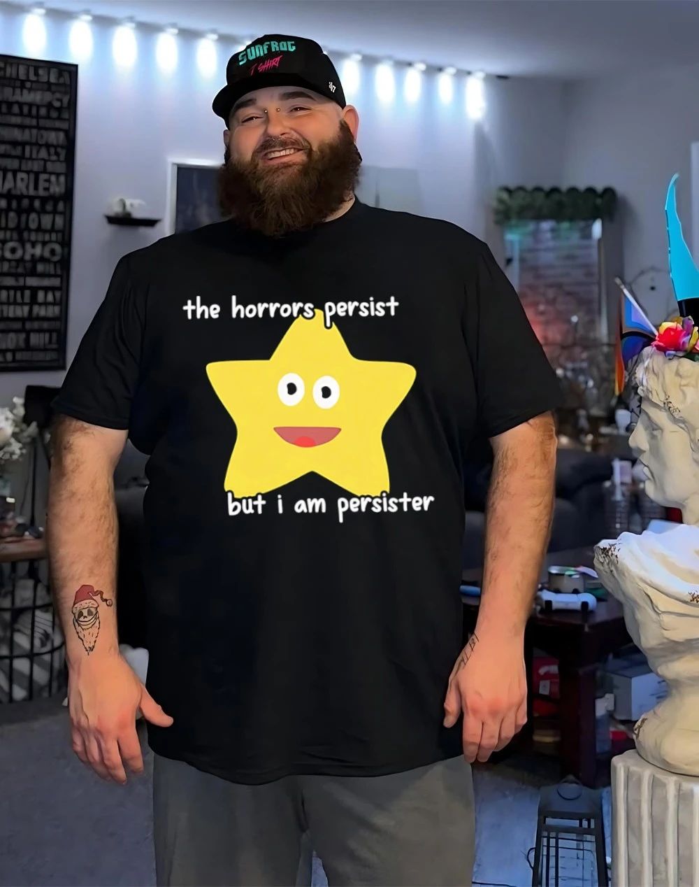 The horrors persist but I am persister star emoji shirt