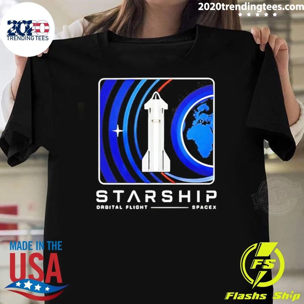 Starship Orbital Flight Spacex Space Exploration Shirt