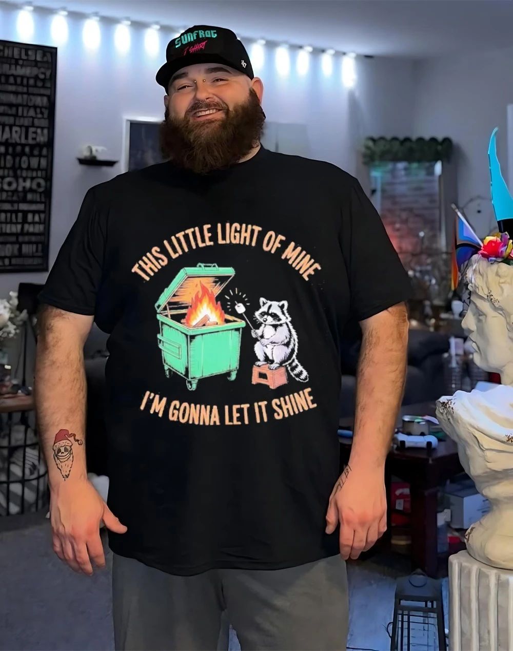 This little light of mine i’m gonna let it shine racoon shirt