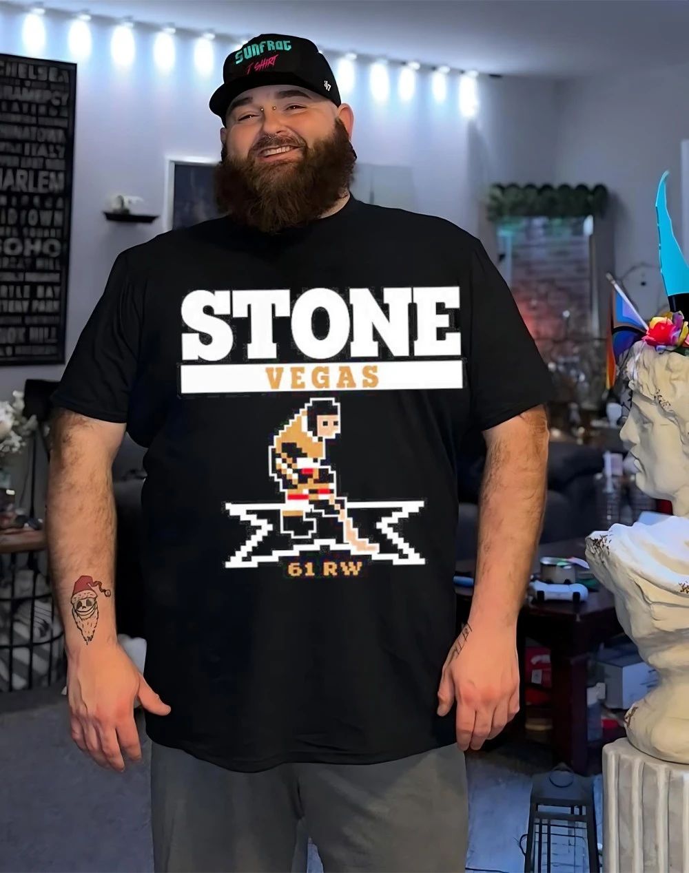 Vegas Golden Knights Mark Stone retro game front and back shirt