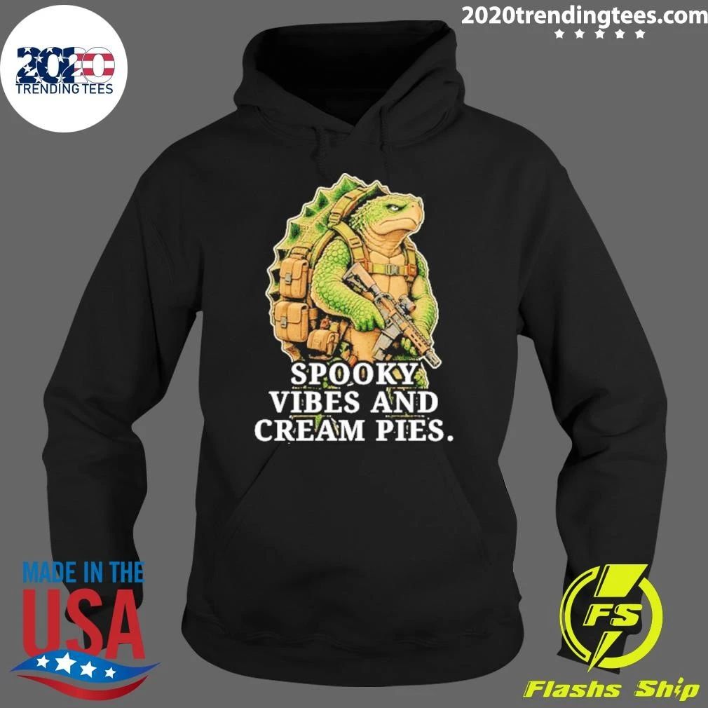 Turtle Soldier Spooky Vibes And Cream Pies Shirt