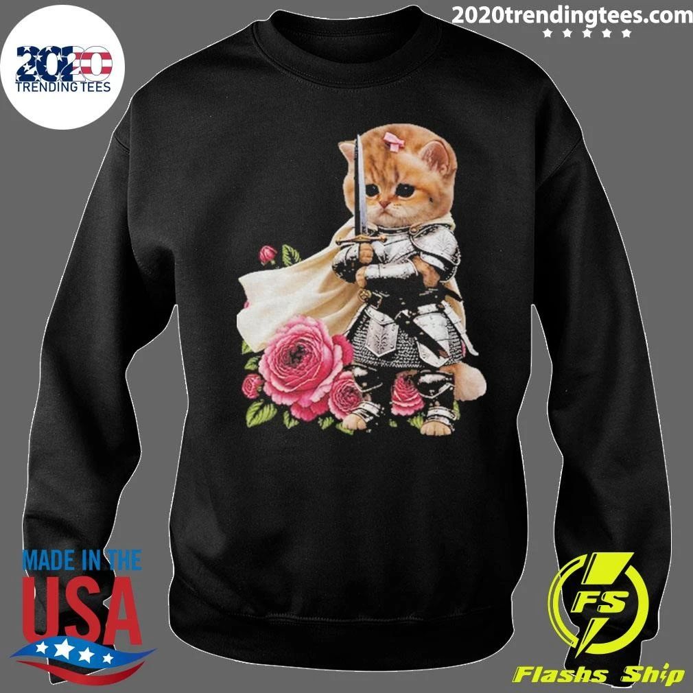 Knight Cat With Rose Shirt