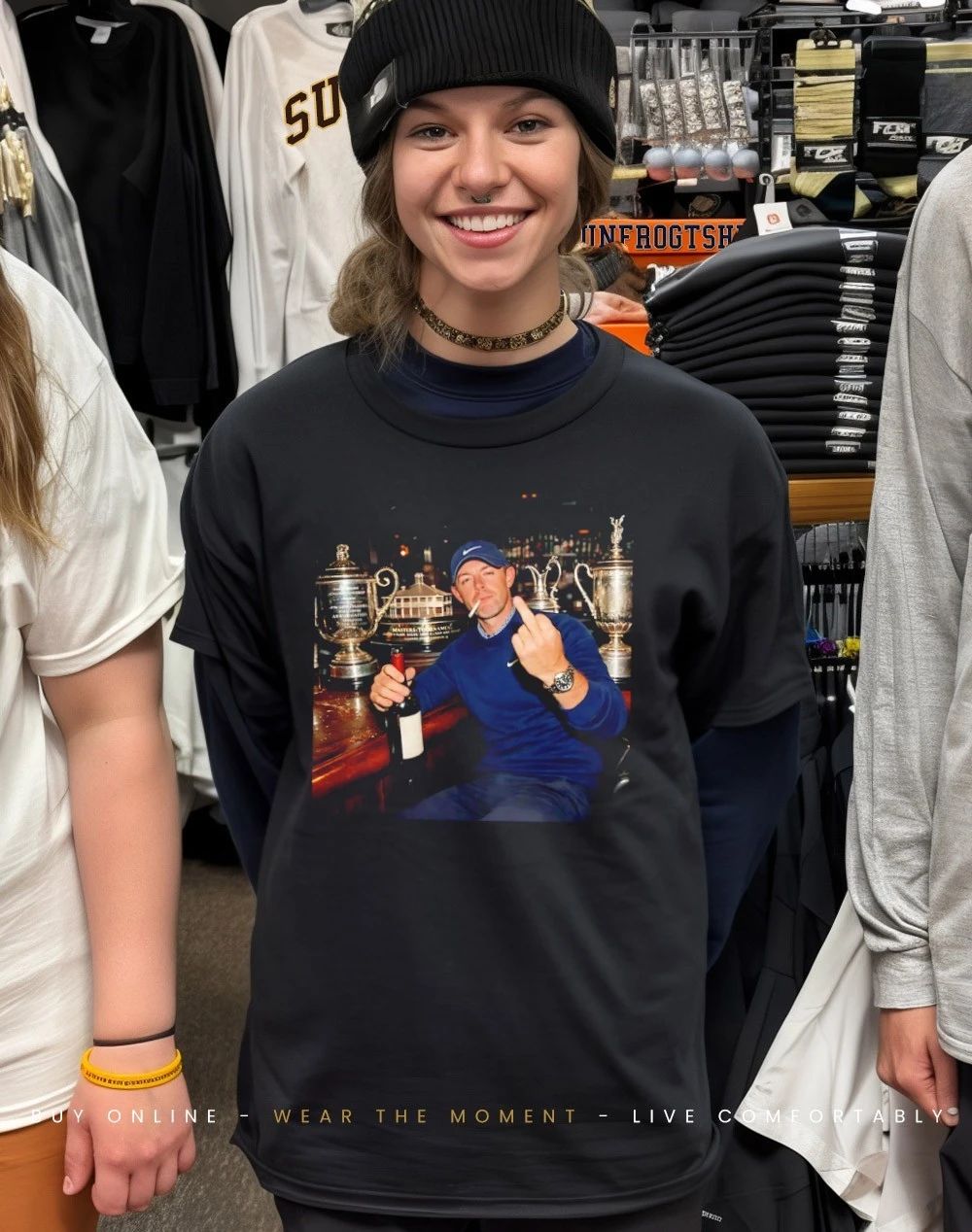 Rory McIlroy Grand Slam Winner 2026 middle finger shirt