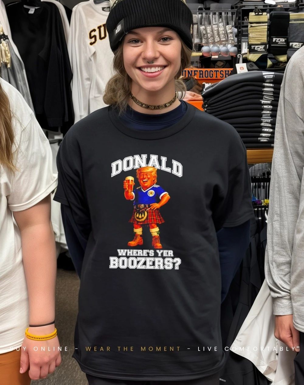 Donald Trump Where’s Yer Boozers Scotland World Cup 2026 Football shirt