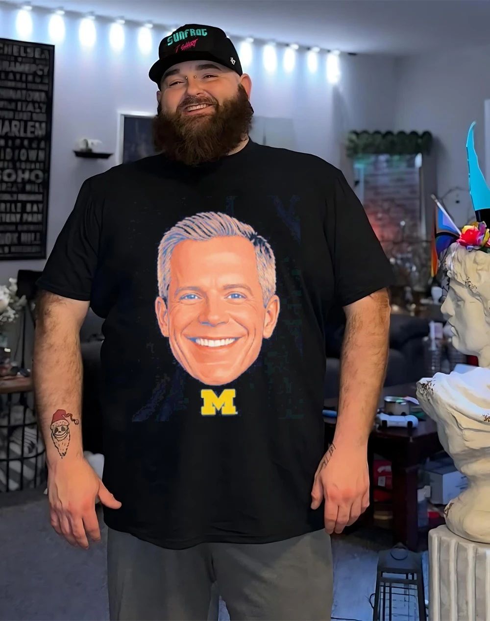 Coach Dusty May Big Head Michigan Wolverines shirt