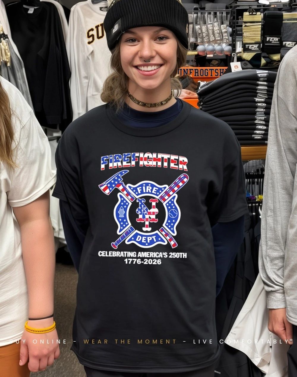 New York Mets Firefighter 250th 1776-2026 Fire Dept celebrating America’s shirt