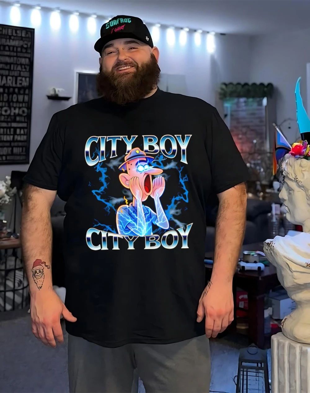City Boy Brainrot Meme Reaction Loud cartoon shirt