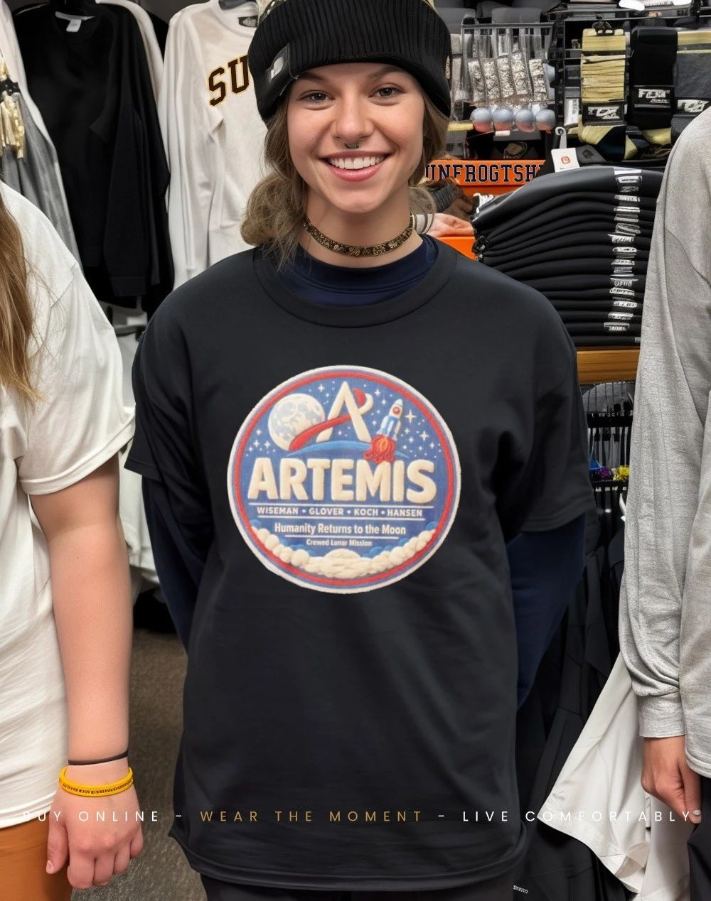 Artemis 2 Mission Faux Lunar Patch NASA shirt