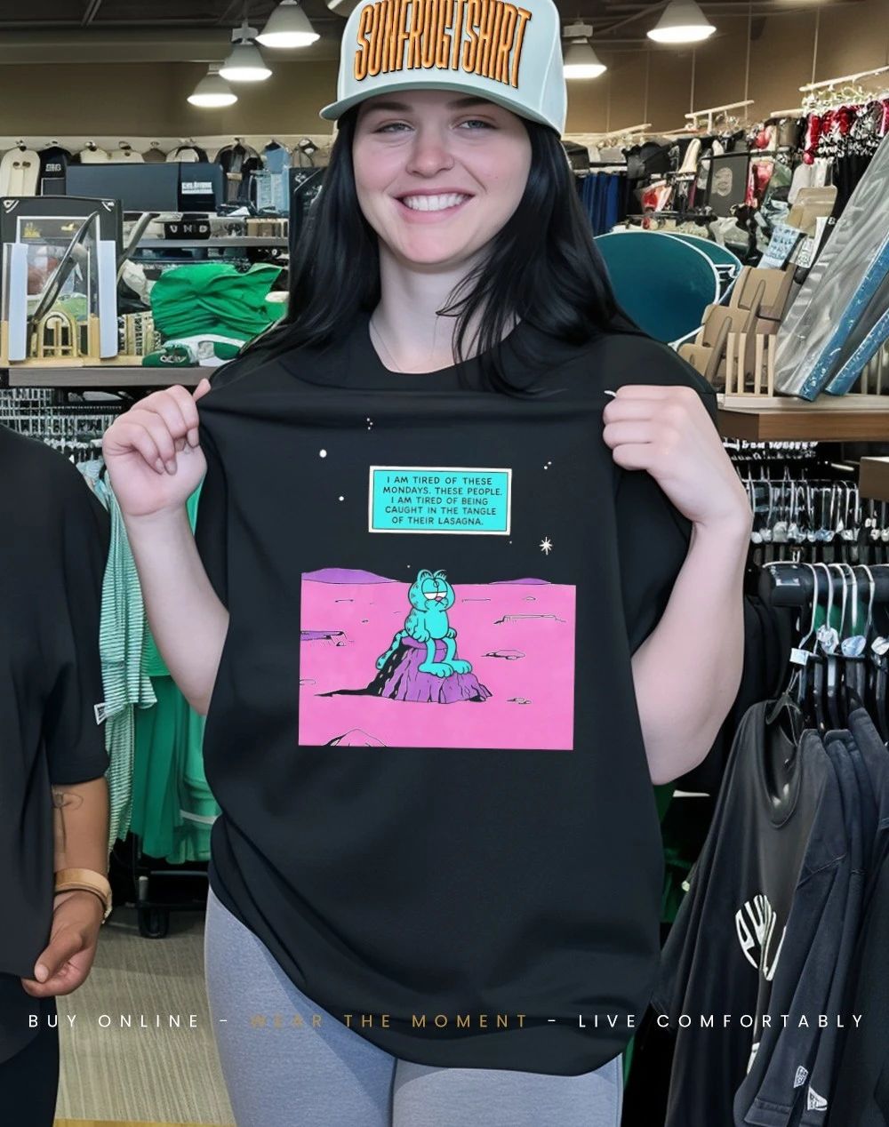 Cat I am tired of being caught in the tangle of their lasagna shirt