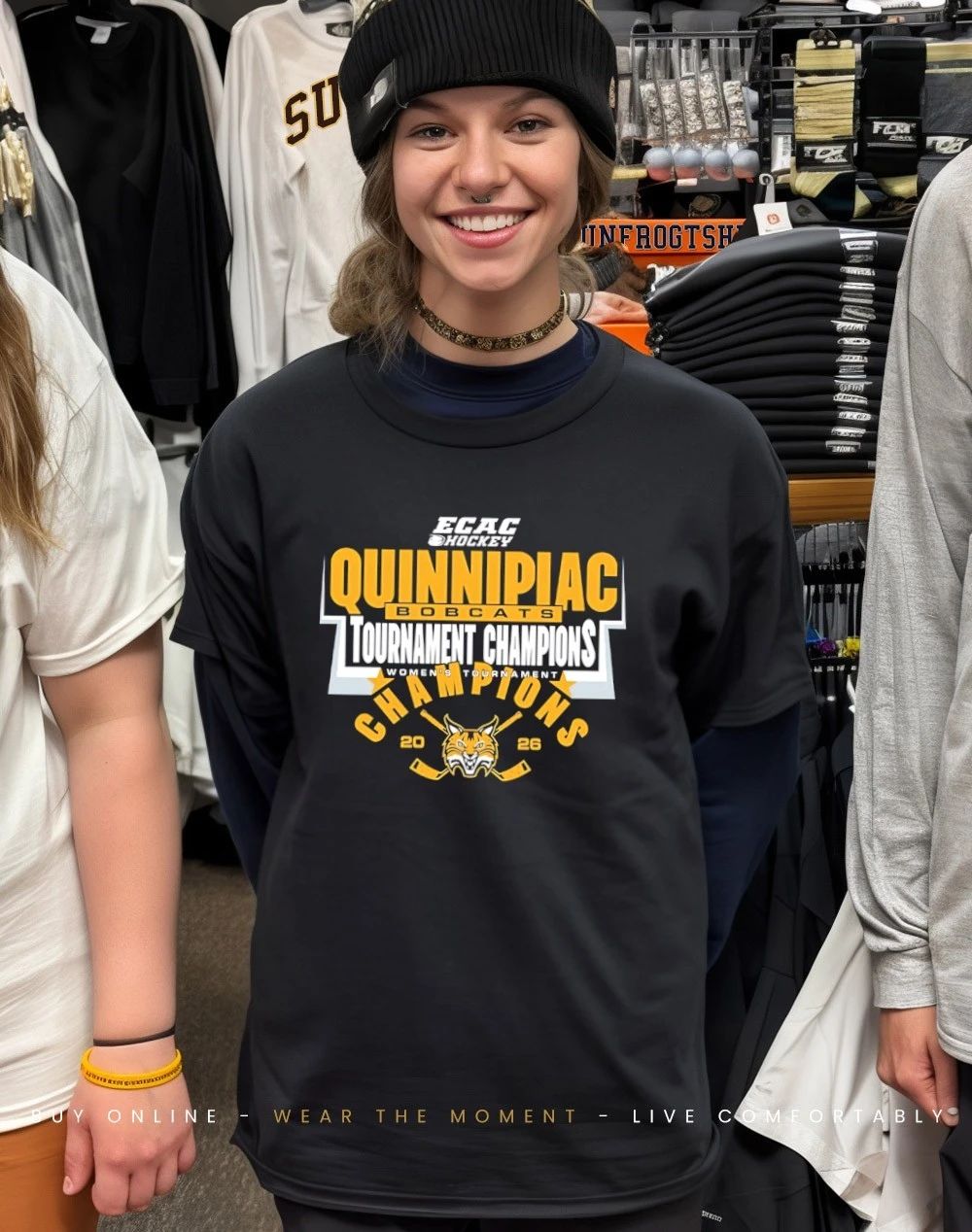Quinnipiac Women’s Hockey 2026 ECAC Tournament Champions shirt