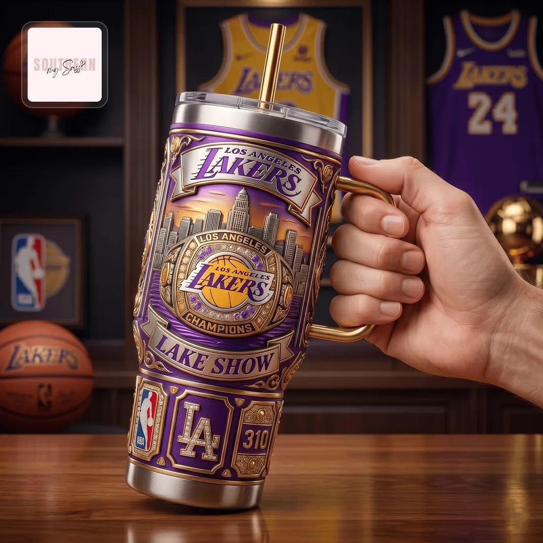 YETI Los Angeles Lakers Luxury Championship 40oz Insulated Tumbler With Handle