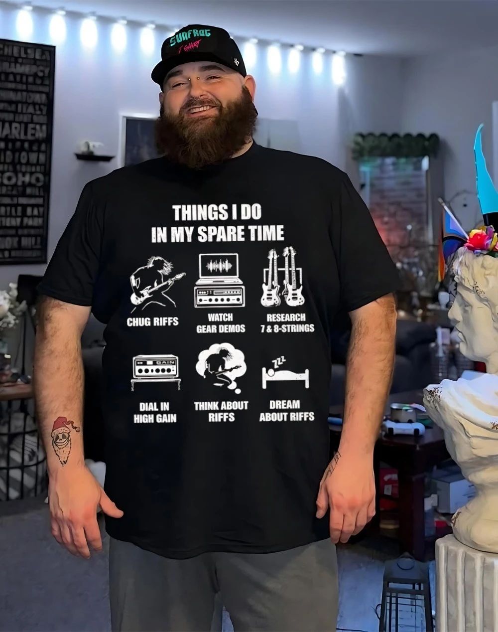 Guitar players things I do in my spare time chug riffs watch gear demos shirt