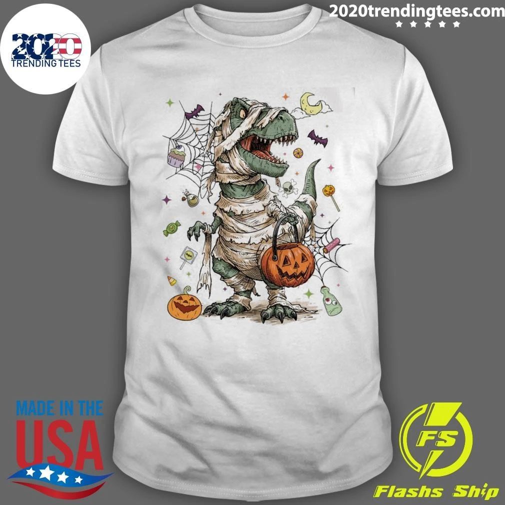 Spooky Mummy T-Rex Halloween Dinosaur Shirt