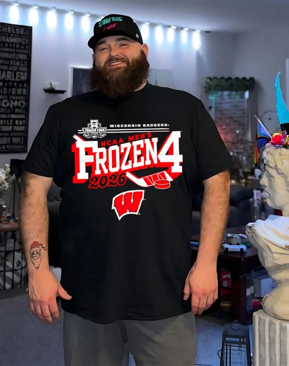 Wisconsin Badgers Men’s Hockey 2026 NCAA Frozen Four Vegas logo shirt