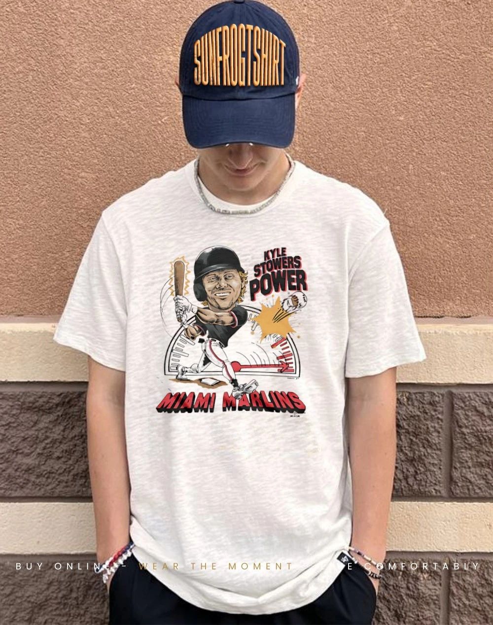 Marlins Kyle The Stowers Power Miami Marlins signature caricature shirt