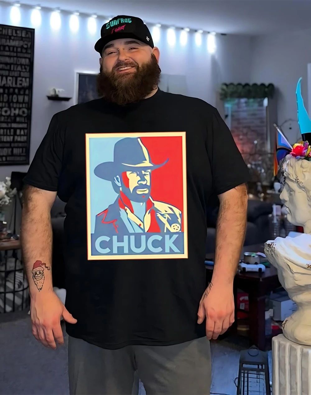 Chuck Norris Memorial Apparel paint shirt