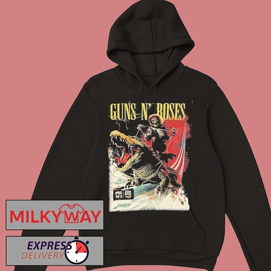 Guns N Roses Hollywood Florida 2026 Night 1 Venue Merch Tee At Hard Rock On April 30 2026 Skeleton Riding Crocodile shirt